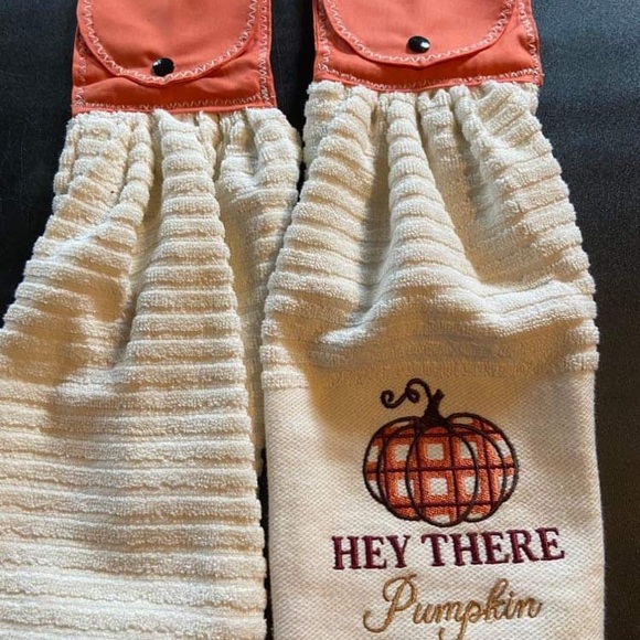 Hey There Pumpkin Hanging Dish Towel, Set of 2 - Picture 2 of 2